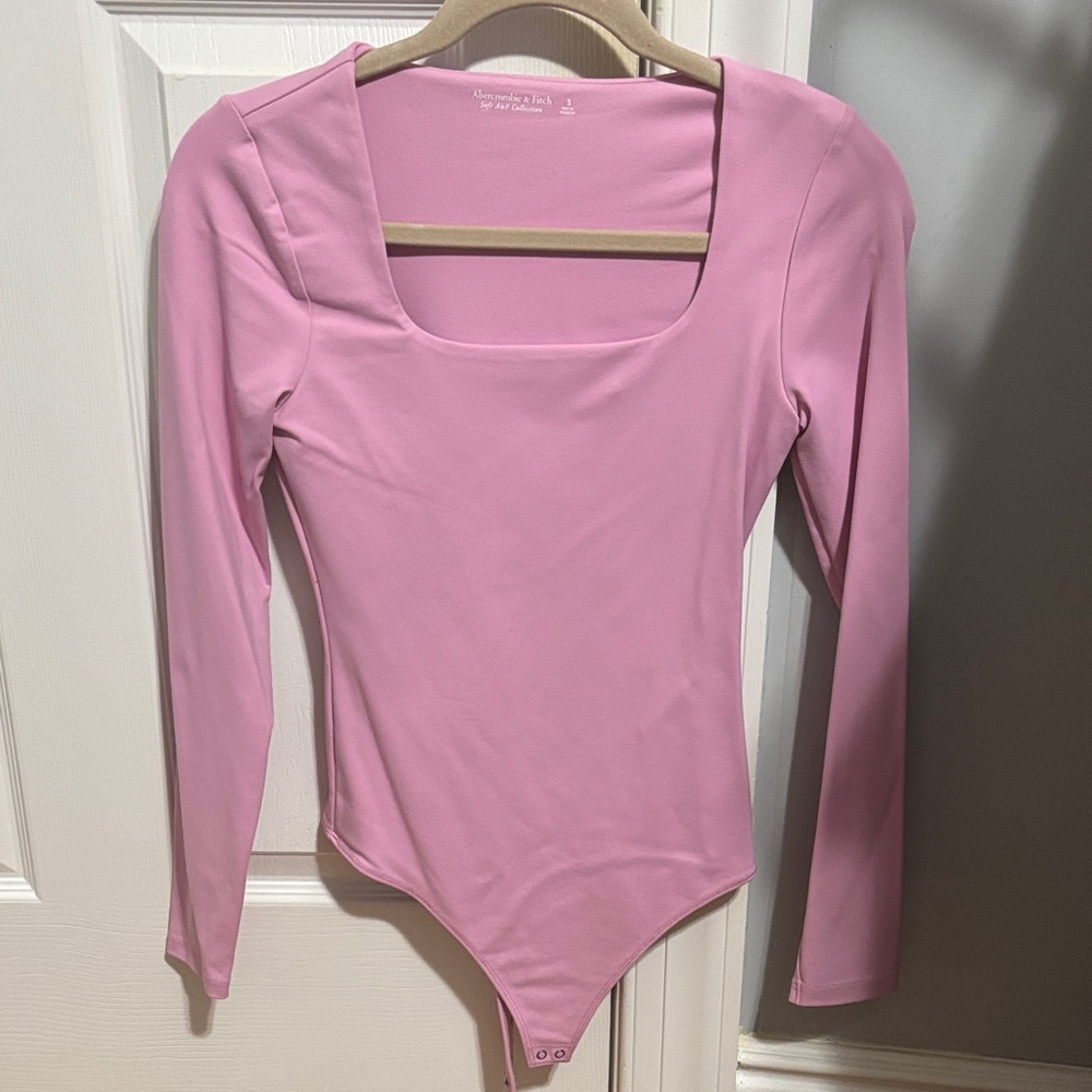 Abercrombie & Fitch Soft Pink Square Neck Bodysuit